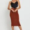 Brown Midi Skirt Bodycon