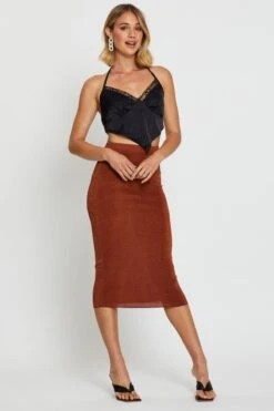 Brown Midi Skirt Bodycon -Modern Fashion Shop short mw bodycon brown midi skirt bodycon 32966677725377
