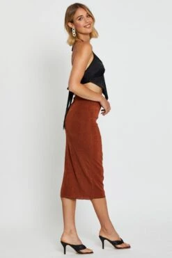 Brown Midi Skirt Bodycon -Modern Fashion Shop short mw bodycon brown midi skirt bodycon 32966677758145