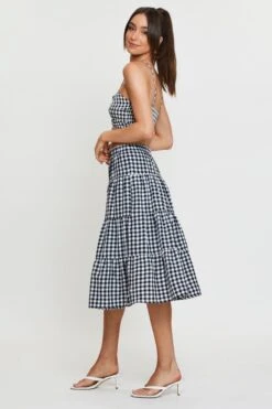 Check Midi Skirt High Rise Tiered -Modern Fashion Shop short mw wrap check midi skirt high rise tiered 32966683656385