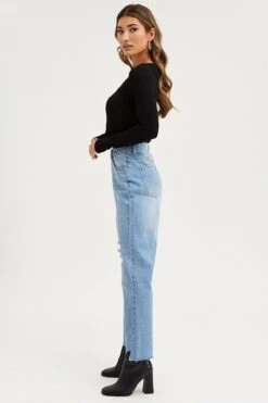 Blue Flare Denim Jeans Mid Rise 11 Blue Flare Denim Jeans Mid Rise -Modern Fashion Shop skinny jean blue flare denim jeans mid rise 32967354253505
