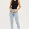 Blue Skinny Denim Jeans High Rise