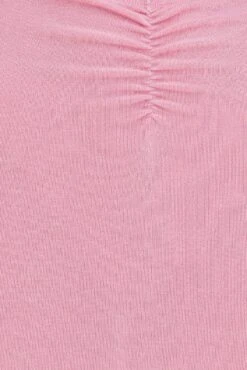 Pink Ruched Midi Skirt -Modern Fashion Shop sl12930x f3 pink 6