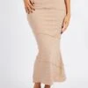 Beige Midi Skirt Bodycon High Rise Rib Jersey -Modern Fashion Shop sl9148x 84p beige 1