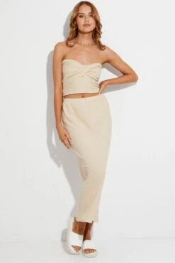 Beige Midi Skirt Bodycon -Modern Fashion Shop sl9181ax 47mb beige 3