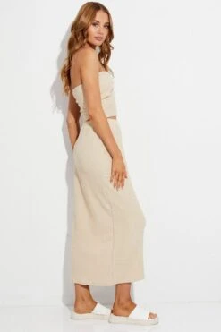 Beige Midi Skirt Bodycon -Modern Fashion Shop sl9181ax 47mb beige 4