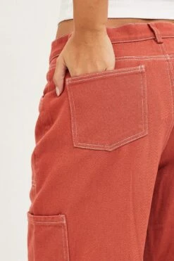 Orange Cargo Pants Mid Rise Carpenter 15 Orange Cargo Pants Mid Rise Carpenter -Modern Fashion Shop slim pant orange cargo pants mid rise carpenter 32964939808961