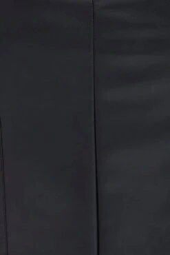 Black Midi Skirt Low Rise Lace Up Front Faux Leather PU -Modern Fashion Shop sm0108 38cb black 6