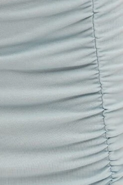 Blue Rib Front Slit Skinny Skirt -Modern Fashion Shop sm12430 f blue 6