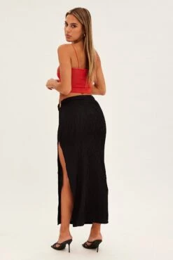 Black Keyhole Midi Skirt -Modern Fashion Shop sm12928 f3 black 5