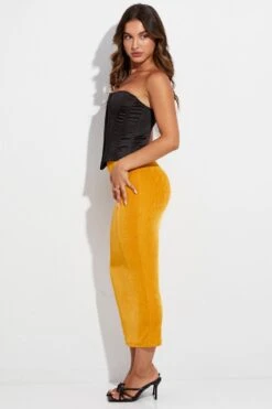 Orange Midi Skirt Bodycon -Modern Fashion Shop sm12973 f3 mango 4