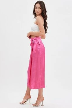 Pink Twist Midi Skirt -Modern Fashion Shop sm12980 f3 pink 4