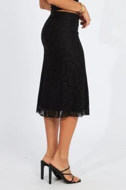 Black Lace Skirt High Rise -Modern Fashion Shop sm1357c 81pb black 5