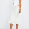 White Lace Skirt High Rise