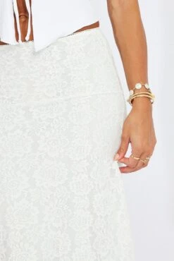 White Lace Skirt High Rise -Modern Fashion Shop sm1357c 81pb white 6