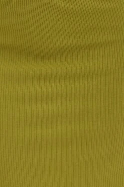 Green Midi Skirt Rib Jersey Side Slit Midi -Modern Fashion Shop sm1595x 84nb lime 6
