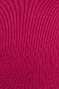 Pink Knit Skirt Midi High Rise -Modern Fashion Shop sm2877 40p hot pink 6