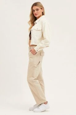 Beige Carpenter Denim Jeans Low Rise 11 Beige Carpenter Denim Jeans Low Rise -Modern Fashion Shop straight jean camel carpenter denim jeans low rise 32965614731457