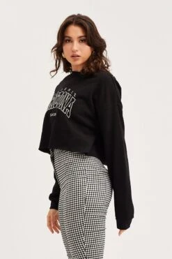 Black Sweatshirts Crop -Modern Fashion Shop sweater black sweatshirts crop 32966291292353