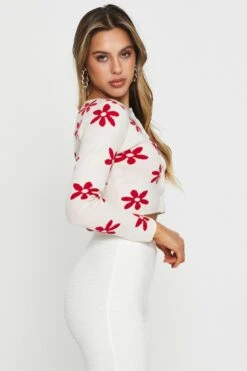 White Knit Cardigan Long Sleeve Crop -Modern Fashion Shop trial cardi white knit cardigan long sleeve crop 32965152276673