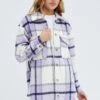 Purple Check Long Checked Print Jacket Long Sleeves -Modern Fashion Shop wcc8248ca 36wb check 1