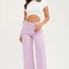Purple Denim Jeans Wide Leg High Rise Cropped -Modern Fashion Shop wide leg jean purple denim jeans wide leg high rise cropped 32965617582273