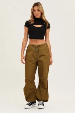 Green Cargo Pants Low Rise -Modern Fashion Shop work pant green cargo pants low rise 32973916537025