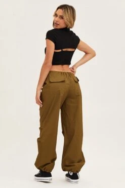 Green Cargo Pants Low Rise -Modern Fashion Shop work pant green cargo pants low rise 32973916635329
